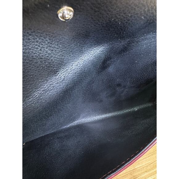 Nine West Wallet Purse Red Leather Crossbody Clutch Snap Closure Shoulder Bag - Picture 10 of 12